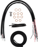 Complete Black Vinyl Braided Handlebar Cable/Brake Line Kit - Stock Handlebars - \'23-\'24 Touring 2023 - 2024