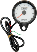 Mini Electronic Tachometer - White - Backlit LED Black Face - 2.4\" 1986 - 2003