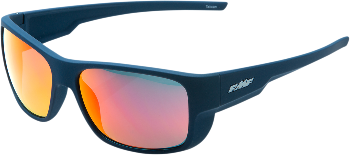 Throttle Sunglasses - Matte Petrol Blue - Red Mirror Lens