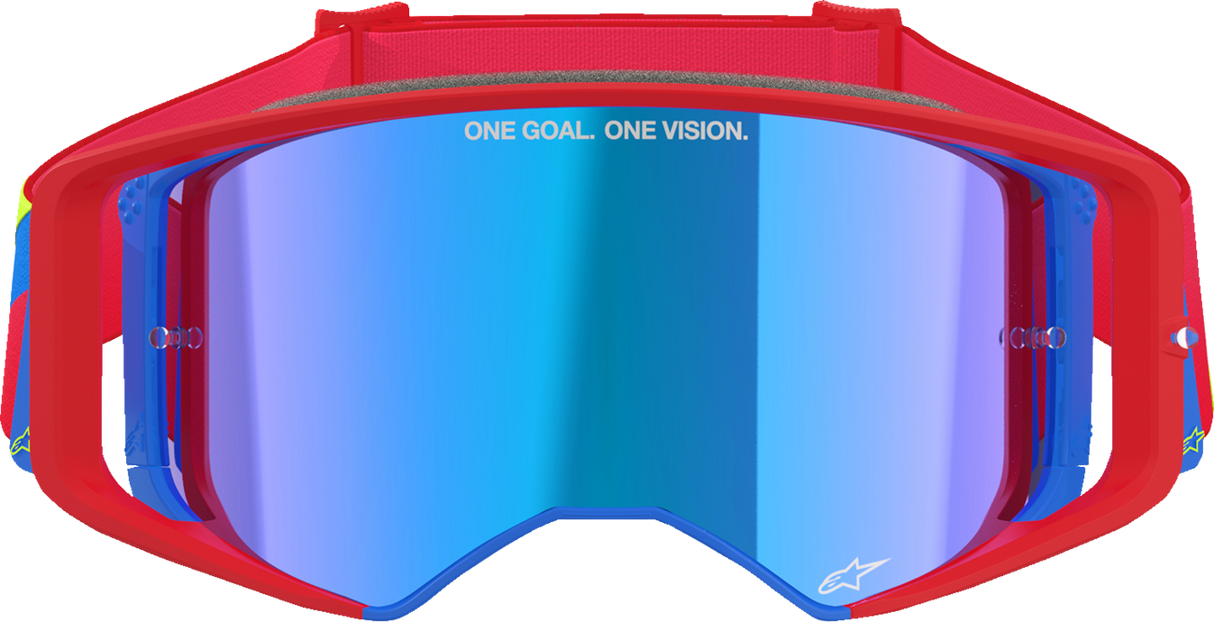 Supertech Goggle - Corp - Red/Blue - ABS Vision - Blue Mirror Lens