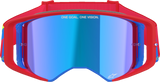 Supertech Goggle - Corp - Red/Blue - ABS Vision - Blue Mirror Lens
