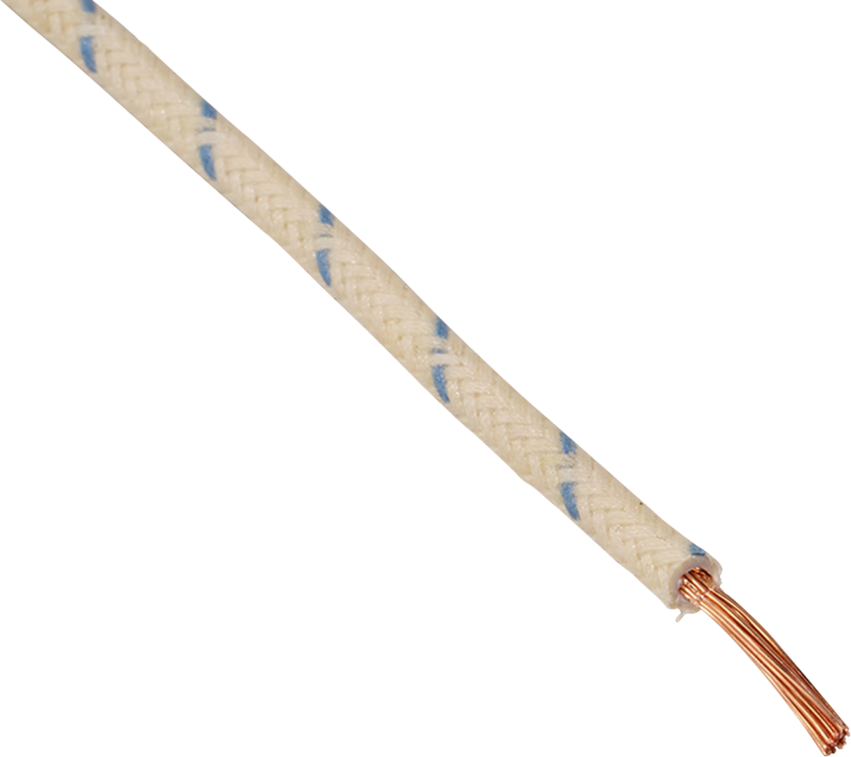 25\' Cloth-Braided Wire Spool - 16 Gauge - White/Blue