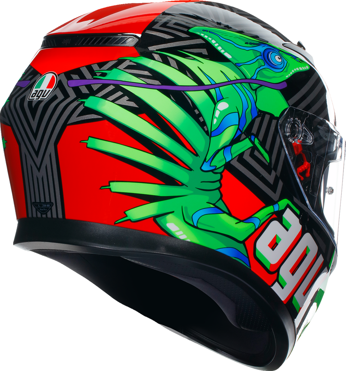 K3 Helmet - Kamaleon - Black/Red/Green - 2XL