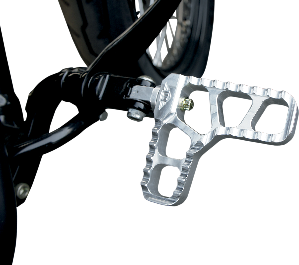 Adjustable Serrated Footpegs - With Heel - Clear