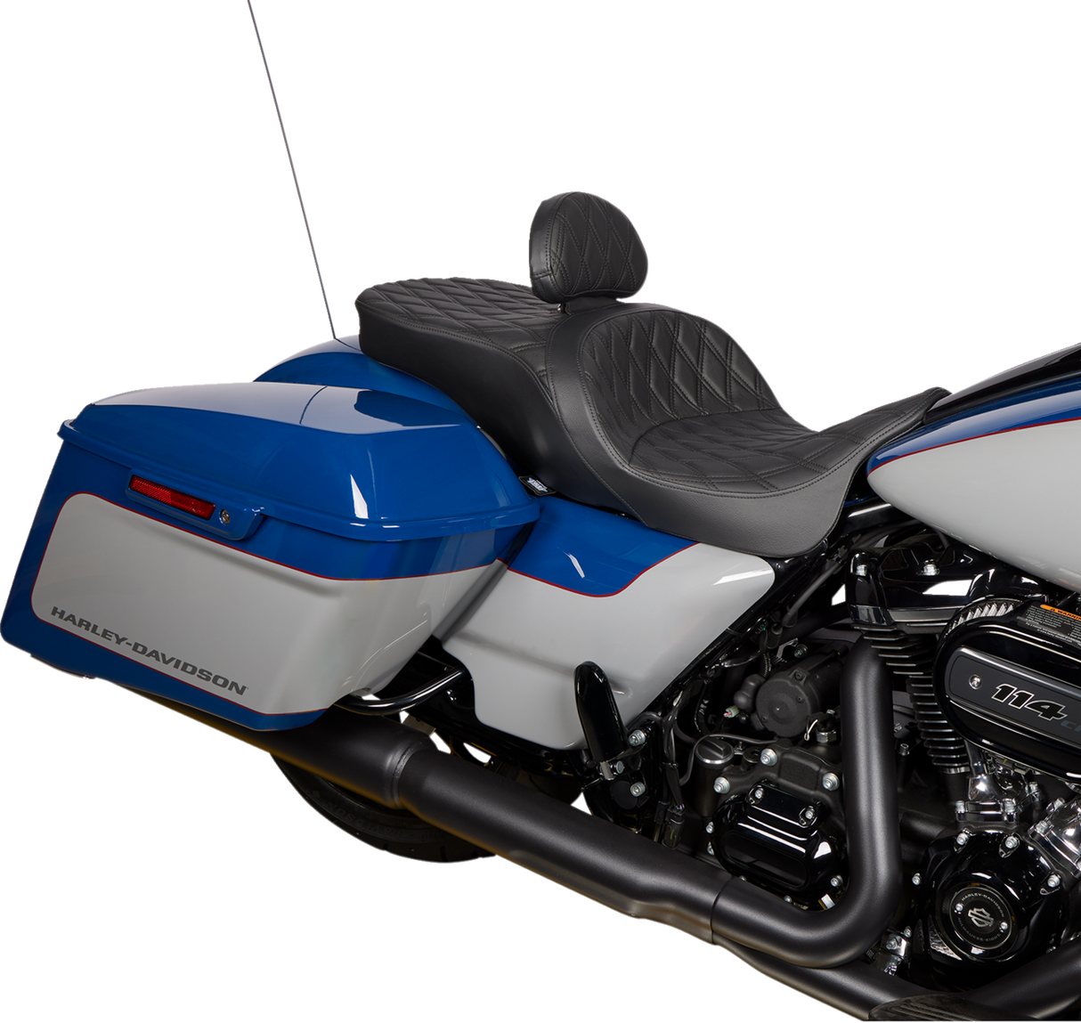 EZ Glide II Backrest - Small - Vinyl - Double Diamond Black Stitch