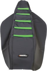 Ribbed Seat Cover - Black Cover/Green Ribs - Kawasaki 2009 - 2012
