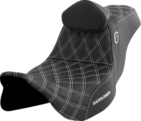 Pro Series SDC Performance Seat - with Backrest - White Stitch - FLH/FLT \'08-\'23 2008 - 2023