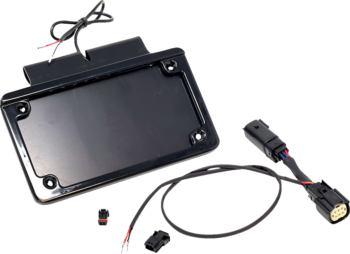 Saddlebag Tag Holder w/ Illuminated License Plate Frame - \'14 FLHT 2014 - 2024