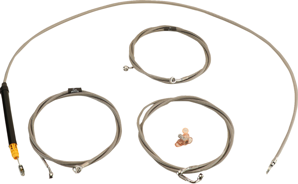 Standard Stainless Braided Handlebar Cable/Brake Line Kit - 18\"-20\" Ape Hangers - \'23-\'24 Touring 2023 - 2024