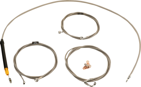 Standard Stainless Braided Handlebar Cable/Brake Line Kit - 12\"-14\" Ape Hangers - \'23-\'24 Touring 2023 - 2024