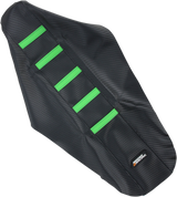Ribbed Seat Cover - Black Cover/Green Ribs - Kawasaki 2006 - 2008