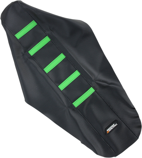 Ribbed Seat Cover - Black Cover/Green Ribs - Kawasaki 2006 - 2008