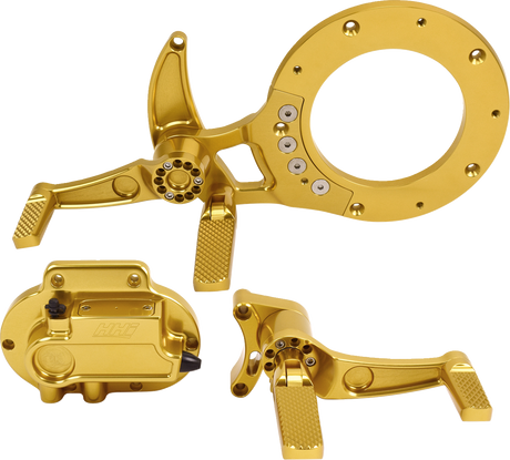 Mid Control Conversion Kit - Gold - Knurled Pegs - FLH/FLT 2021 - 2023