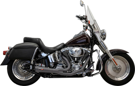 2-into-1 Ripper Exhaust System - Short - Black - Twin Cam Softails 1986 - 2017