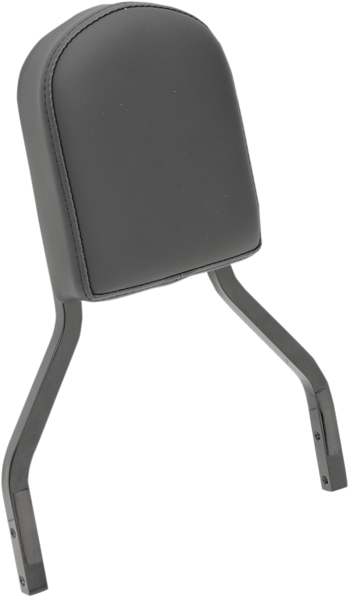 Sissy Bar Pad - Short - Smooth - Black W/Solar Reflective Leather Top Stitch