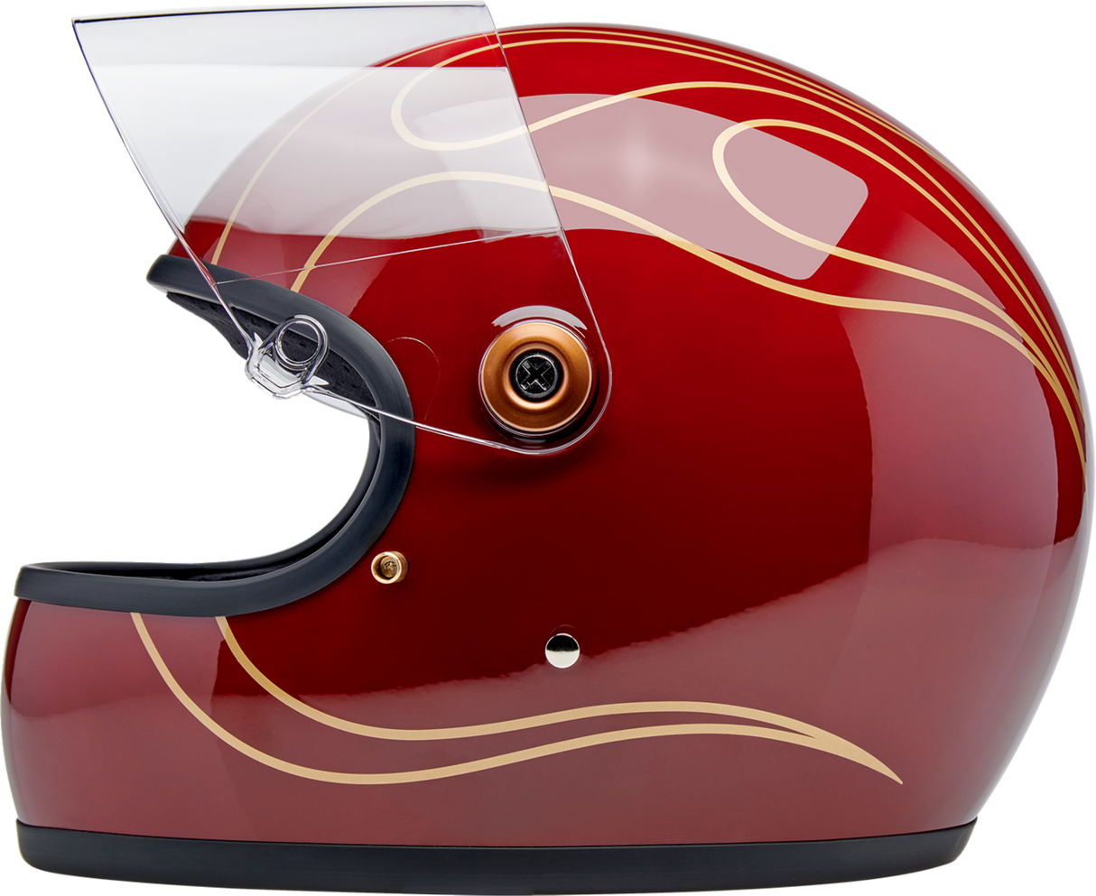 Gringo S Helmet - Flames - Gloss Garnet Red - Medium