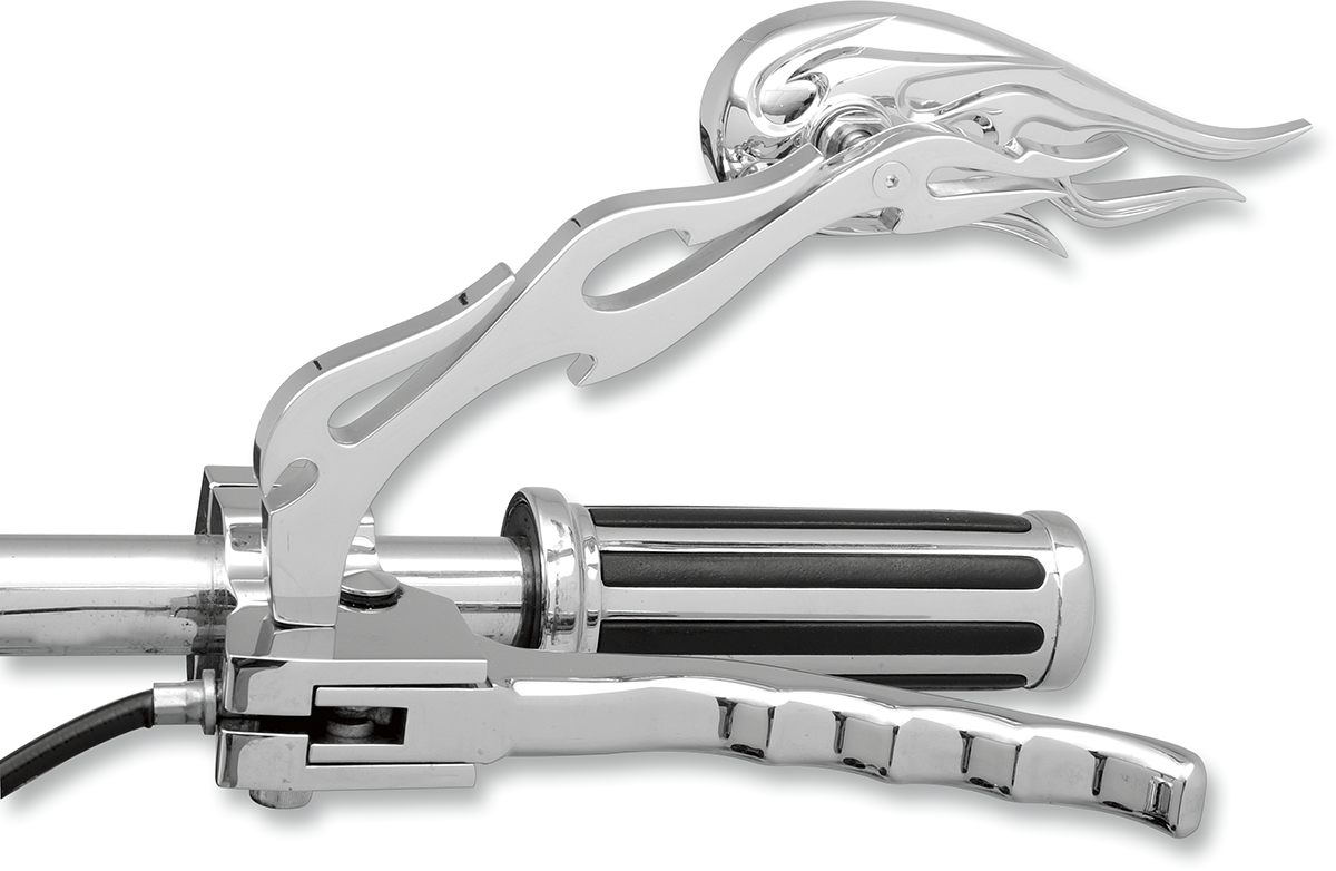 Mirrors - Flame - Side View - Oblong - Chrome - Pair