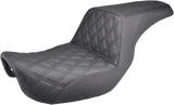 Step-Up Seat - Front Lattice Stitch - Black - Dyna 2006 - 2017