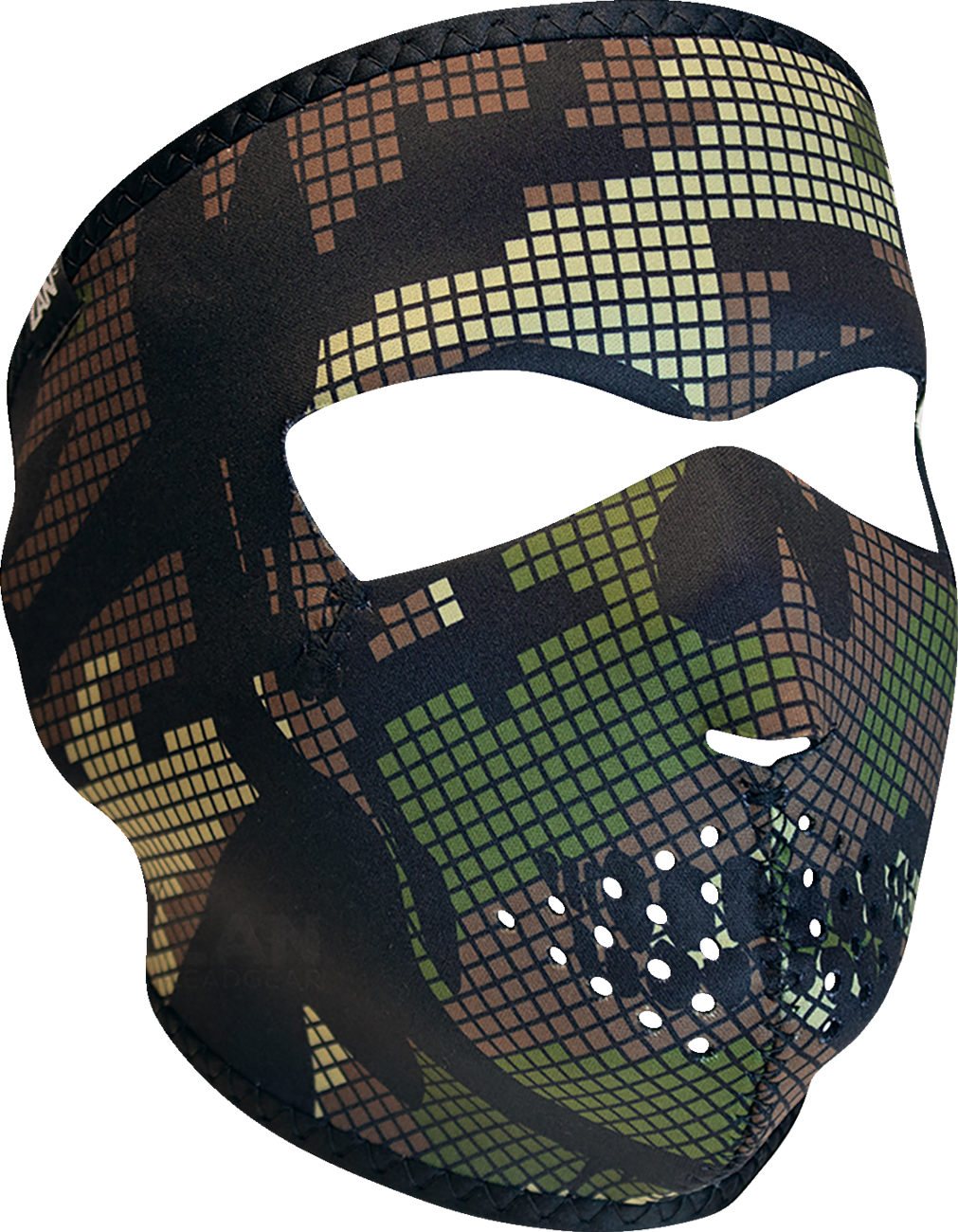 Neoprene Full-Face Mask - Digi Woodland Camo Skull