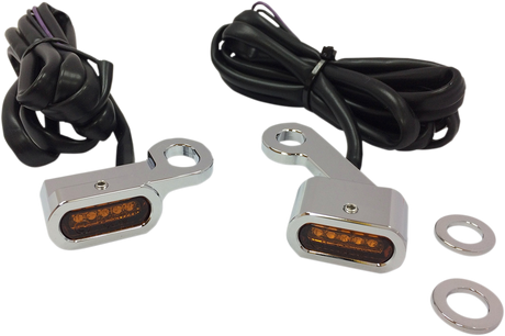 LED Handlebar Marker Lights - XL - Chrome/Amber 2014 - 2022