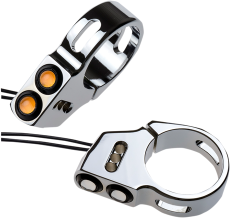 Rat Eye LED Turn Signals - 39 mm - Chrome