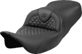Roadsofa™ Seat - Dragon Scale Stitch - Black Stitch - w/o Backrest - FLH/FLT \'08-\'24 2008 - 2024