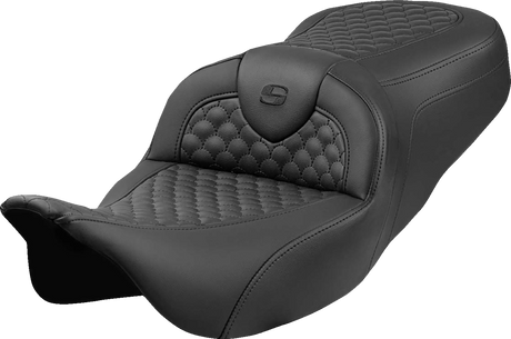 Roadsofa™ Seat - Dragon Scale Stitch - Black Stitch - w/o Backrest - FLH/FLT \'08-\'24 2008 - 2024
