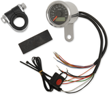 1-7/8\" Programmable Speedometer with Indicator Lights - Stainless Steel - 220 KPH LED Black Face 1986 - 2003
