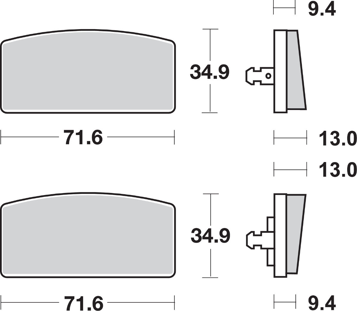 HF Brake Pads - R60/7 1973 - 1984