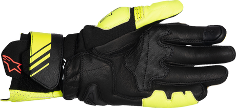 GP Plus R V3 Leather Gloves - Fluo Yellow/Black - Small