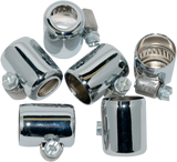Oil Line Hose Clamps - Chrome - 3/8\" - 6-Pack