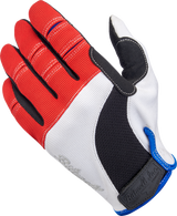 Moto Gloves - Red/White/Blue - XS
