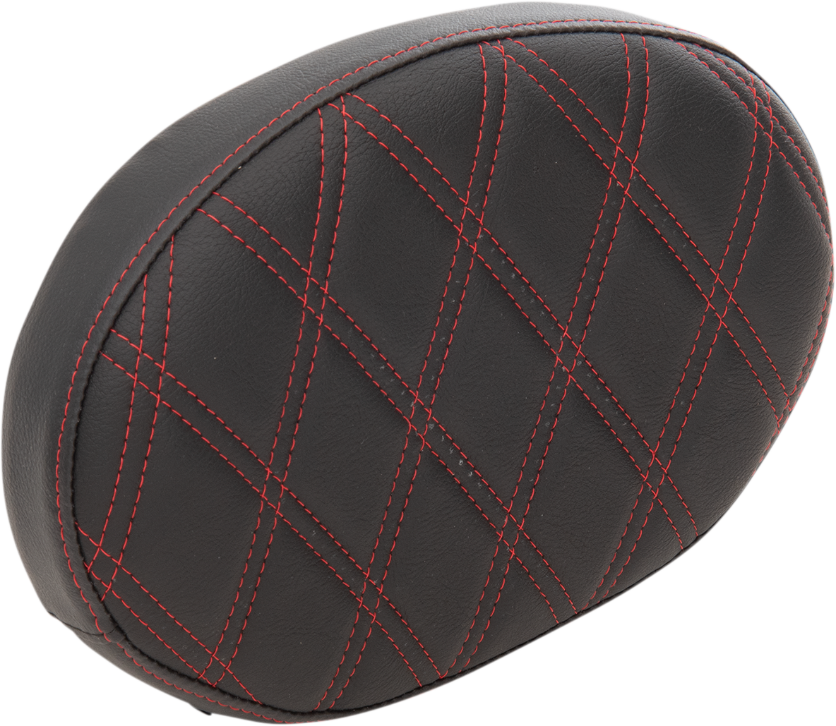 Oval Sissy Bar Pad - Double Diamond - Red Stitch - FL \'99-\'22 1999 - 2022