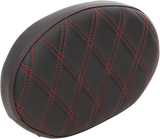 Oval Sissy Bar Pad - Double Diamond - Red Stitch - FL \'99-\'22 1999 - 2022