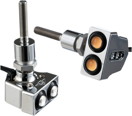 Rat Eye Mirror-Mount Turn Signals - Dual - Chrome