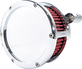 BA Air Cleaner Kit - Chrome with Red Filter - \'93-\'99 Evolution Big Twin 1993 - 1999