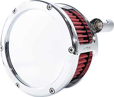 BA Air Cleaner Kit - Chrome with Red Filter - \'93-\'99 Evolution Big Twin 1993 - 1999