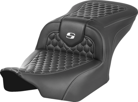 Roadsofa™ Seat - without Backrest - Honeycomb - White Stitch - FLTR/FLHX \'23-\'24 2023 - 2024