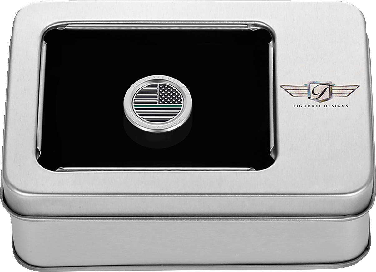 Heel-Toe Shifter Cover - Green Line American Flag - Stainless Steel 1982 - 2022