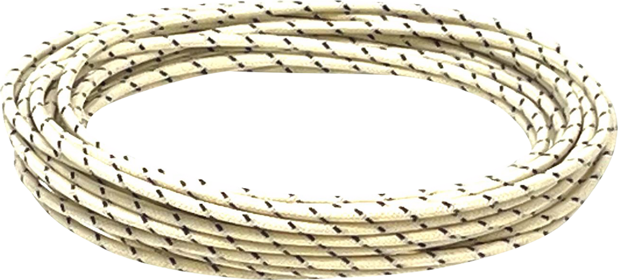 25\' Cloth-Braided Wire Spool - 16 Gauge - White/Black