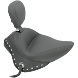 Wide Solo Seat - With Backrest - Black - Studded W/Concho 2011 - 2017