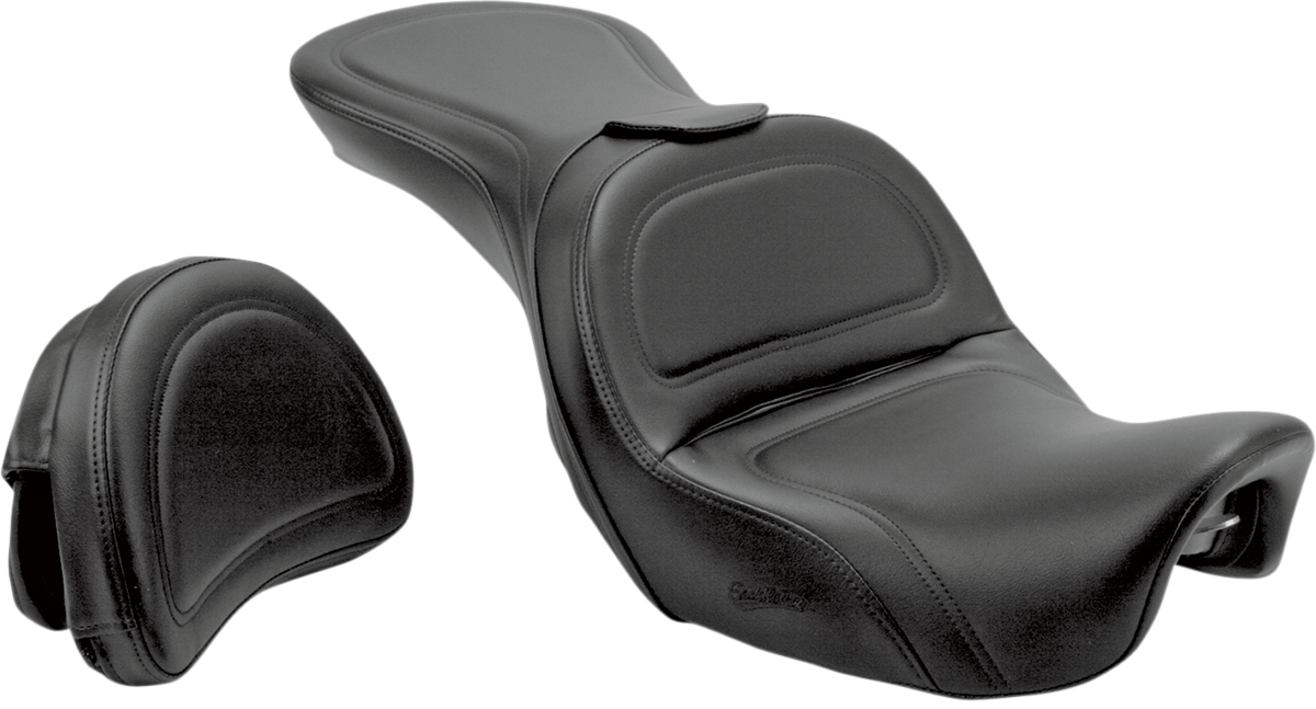 Seat - Explorer™ - With Backrest - Stitched - Black - Dyna 2006 - 2017