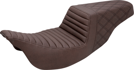 Step-Up Seat - Front Tuck-n-Roll/Rear Lattice Stitch - Brown - FL \'08-\'23 2008 - 2023