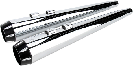 Megaphone Mufflers - Chr/Blk - Fluted - Performance Baffle 1995 - 2016